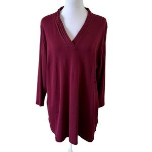 Karen Scott Women's V-Neck 3/4 Sleeves Top Red Size XXL NWT